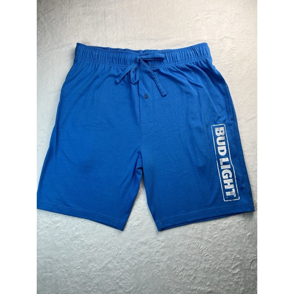 Bud Light Men's Medium 32/34 Drawstring Lounge Shorts Bud Light Logo NWOT